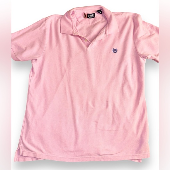 Chaps Light Pink Polo Short Sleeve Button Up Mens Shirt Large - Picture 3 of 15
